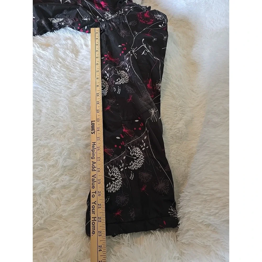 Zero Xposur‎ Girls Black Pink & White Dandelion Snow Bibs Ski Pants S 7/8